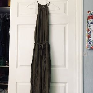 Pull and bear olive jumpsuit